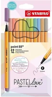 Stabilo 07.03029 Tűfilc  point 88 pastellove 12 darabos kép