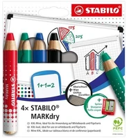 Stabilo 07.03157 MARKdry fehér táblákhoz és flipchartpapírhoz vastag kerek heggyel  4 kép