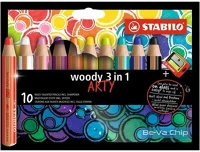 Stabilo 880/10-1-20 Arty woody 3in1 10db-os vegyes színű krétaceruza