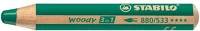 Stabilo 880/533 Színes ceruza  woody 3in1 hengeres vastag sötétzöld kép