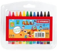 Stabilo COR_TST2812PLP Zsírkréta, műanyag dobozban,  
