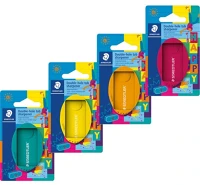 Staedtler 512PS2BKHA Hegyező  happy 2 lyukú műanyag bliszteres vegyes színek kép