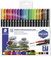 Staedtler COR_TS3187TB18 alkoholos marker készlet, 0,5/3,0 mm, kétvégű, staedtler 