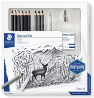 Staedtler COR_TS61100C grafit- és szénceruza készlet, kiegészítőkkel, 12 darabos, staedtler kép