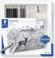 Staedtler ÉS SZÉNCERUZA készlet, kiegészítőkkel, 12 darabos, staedtler 