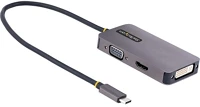 Startech 118-USBC-HDMI-VGADVI Usb-c -> vga hdmi dvi-i m/f adapter 0.3m szürke p alt-mode kép