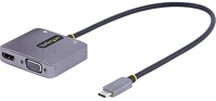 Startech 122-USBC-HDMI-4K-VGA Usb-c -> hdmi 2.0 vga m/f adapter 0.3m szürke dp alt-mode kép