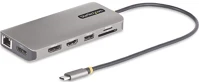Startech 154B-USBC-MULTIPORT Triple-monitor multiport adapter 12-port 100w usb-c dokkoló ezüst kép