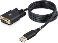Startech 1P3FFCNB-USB-SERIAL Usb-a 2.0 -> serial rs-232 db9 m/f adatkábel 1m fekete null modem kép