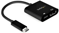 Startech CDP2DP14UCPB Usb-c / thunderbolt -> displayport 1.4 usb-c m/f adapter 0.2m fekete kép