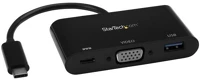 Startech CDP2VGAUACP Usb-c - vga + usb-a + usb-c adapter - fekete kép