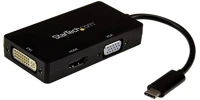 Startech CDPVGDVHDBP Usb-c apa - dvi-i + vga + hdmi anya adapter - fekete kép