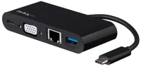 Startech DKT30CVAGPD Usb-c - vga + rj45 + usb-a anya adapter - fekete kép