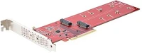 Startech DUAL-M2-PCIE-CARD-B 2-port m.2 nvme pcie x8 bővítőkártya szürke-piros kép