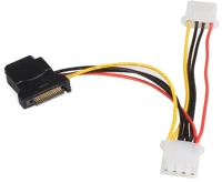 Startech LP4SATAFM2L Sata apa - 3x lp4 anya kábel 0.15m kép