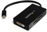 Startech MDP2DPDVHD Displayport mini -> displayport dvi-d hdmi m/f adapter 0.15m fekete kép