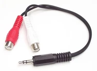 Startech MUMFRCA Jack stereo 3,5mm -> 2db rca m/f audio kábel 0.15m fekete kép