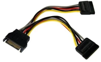 Startech PYO2SATA Sata apa - 2x sata táp anya kábel 0.15m kép