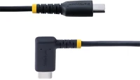 Startech R2CCR-15C-USB-CABLE Usb-c -> usb-c m/m töltőkábel 0.15m fekete 90°/egyenes, 60w pd 3a kép