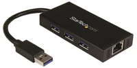 Startech ST3300GU3B Usb 3.0 hub (3 port + rj45) - fekete kép