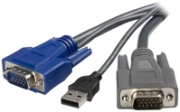 Startech SVUSBVGA10 D-sub 15pin usb-a 2.0 -> 1db d-sub 15pin 1db m/m kvm kábel 3m fekete