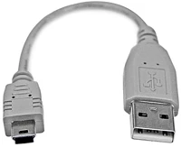 Startech USB2HABM6IN Usb-a 2.0 -> usb-b 2.0 mini m/m adatkábel 0.15m szürke kép