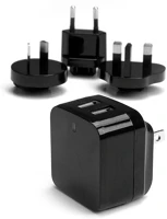 Startech USB2PACBK Dual-port usb international travel wall hálózati adapter 17w kép