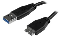 Startech USB3AUB3MS Slim micro usb 3.0 - usb 3.0 a 3m adatkábel- fekete kép