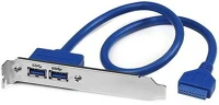 Startech USB3SPLATE 2 port usb 3.0 a - slot plate hátlapi kivezetés 0.5m - kék kép
