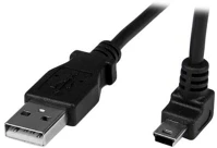 Startech USBAMB1MU Up angle mini b - mini usb a adatkábel 1m - fekete kép