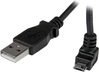 Startech USBAUB1MU Usb-a 2.0 -> usb-b 2.0 micro m/m adatkábel 1m fekete egyenes/90° fel kép