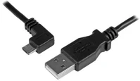 Startech USBAUB50CMLA Usb-a 2.0 -> usb-b 2.0 micro m/m adatkábel 0.5m fekete egyenes/bal 90° kép