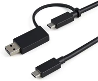 Startech USBCCADP Usb-c 3.2 gen2 -> usb-c 3.2 gen2 usb-a 3.0 m/m adatkábel 1m fekete kép