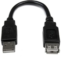 Startech USBEXTAA6IN Usb a m/f adatkábel 0.15m fekete kép