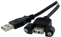 Startech USBPNLAFAM3 Usb a m/f adatkábel 0.9m panel-mount fekete kép