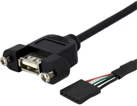 Startech USBPNLAFHD1 Usb-b 2.0 mini 5pin -> usb-a 2.0 f/f adatkábel 0.3m fekete panel mount kép