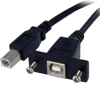 Startech USBPNLBFBM1 Usb-b (apa - anya) kábel rögzítővel 0.3m - fekete kép