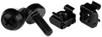 Startech.com CABSCREWM52B M5 x 12mm screws and cage nuts csavar és anya 100db fekete kép