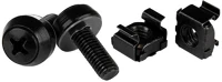 Startech.com CABSCREWM6B M6 x 12mm - screws and cage nuts csavar és anya 50db fekete kép