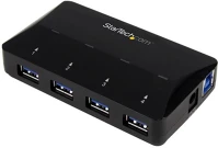 Startech.com ST53004U1C 4 portos usb 3.0 hub fekete kép