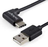 Startech.com USB2AC1MR Usb-a - usb type-c (hajlított) adat- és töltőkábel 1m fekete kép