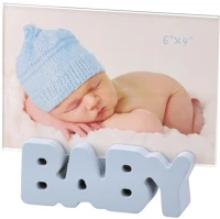 Statovac 706466 Képkeret  woody fa 10 x 15 cm asztali, fekvő kék baby kép