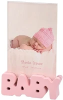 Statovac 706467 Képkeret  woody fa 10 x 15 cm asztali, álló pink baby kép