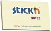 Stickn 03.00459 Öntapadós jegyzettömb stick`n 76x127mm pasztell sárga 100 lap kép