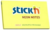 Stickn 03.00471 Öntapadós jegyzettömb stick`n 76x127mm sárga 100 lap kép