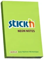 Stickn 03.00480 Öntapadós jegyzettömb stick`n 76x51mm neon zöld 100 lap kép