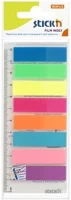 Stickn 03.00488 Öntapadó oldaljelölő stick`n 45x12mm műanyag neon mix 8x25 lap kép