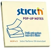 Stickn 03.00489 Öntapadós jegyzettömb stick`n 76x76mm z-hajtott sárga 100 lap kép