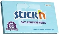 Stickn 03.00497 Öntapadós jegyzettömb stick`n 76x127mm 360°-ban tapadó kék 100 lap kép