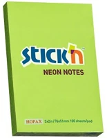 Stickn 21163 Öntapadó jegyzettömb stick'n 76x51mm neon zöld 100 lap kép